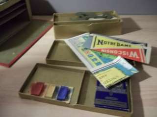 VINTAGE STUDENTS SCHOOL KIT WITH CONTENTS INCLUDING 1934 MAP FOUNTAIN 