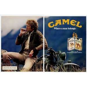   Camel Cigarette Man on Motorcycle 2 Page Print Ad (7024) Home