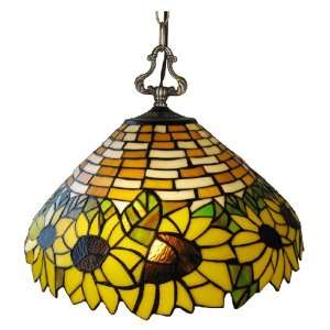    Sunflower Design Tiffany Styled Hanging Lamp 