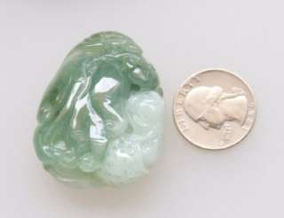   Natural A Grade Untreated Burma Jadeite Oily Green Old Jade Pendant