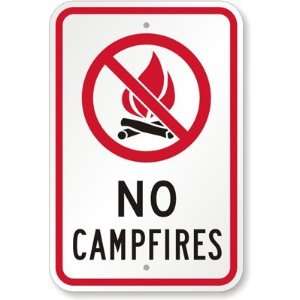  No Campfires (with Graphic) Diamond Grade Sign, 18 x 12 