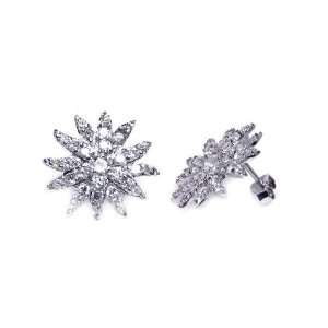  Sterling Silver Earrings Spikes Cz Stud Earrings Jewelry
