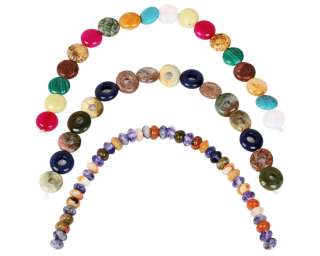   Natural Semi Precious Gemstone Bead Loose Mix Set 8 Inch Strands