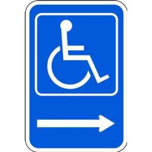 Zing Eco Parking Sign, Handicapped Pictogram with Right Arrow, 12 
