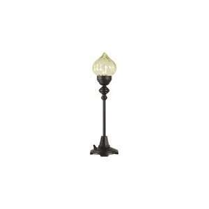 Royce Lighting Marrakech One Light Torchiere with Green Ribbed Glass 