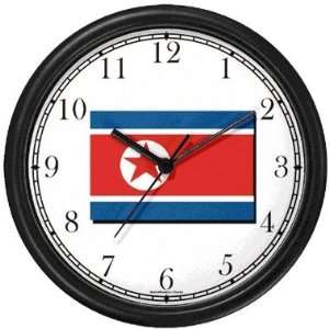 North Korea Flag Wall Clock by WatchBuddy Timepieces (Hunter Green 