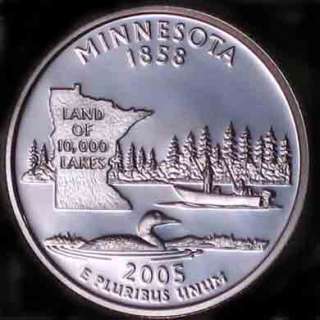 2005 S Silver Proof Minnesota State Quarter 90% Silver  