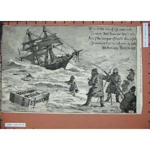   1889 Advertisements Beechams Pills Sailing Ships Men