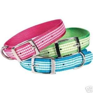 East Side Collection Gingham Dog Collar 14 18 BLUEBIRD  