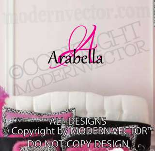 Monogram Personalized Name Vinyl Wall Decal Lettering  
