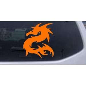 Tribal Dragon Car Window Wall Laptop Decal Sticker    Orange 12in X 10 