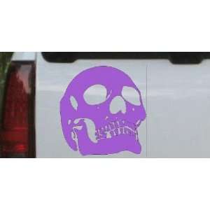 Purple 4in X 4.2in    Skull Front View Skulls Car Window Wall Laptop 