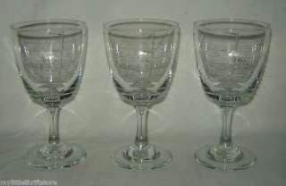 Set of 3 Clear Glass IRISH COFFEE Stemmed Glasses  