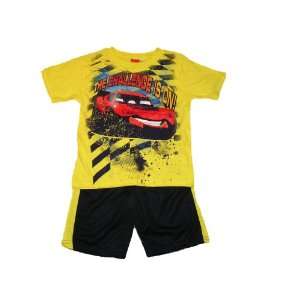  Disney Cars Lightning McQueen Boys Shirt Shorts Shorts Set 