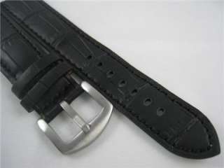 18mm 20mm BLACK Genuine CALF leather watch strap band with Crocodile 