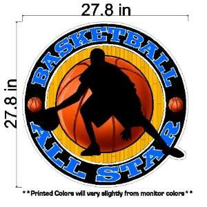  Peel and Stick Basketball Sticker Decal Removable Wall Art 