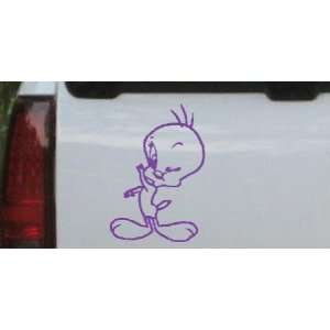Purple 24in X 16.5in    Tweety Bird Wink Cartoons Car Window Wall 