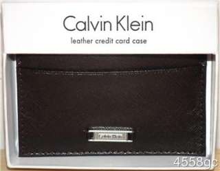 CALVIN KLEIN MENS LEATHER CREDIT CARD WALLET   NEW  