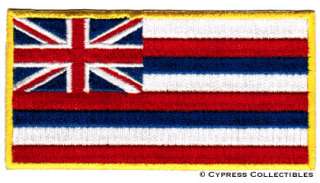 HAWAII STATE FLAG embroidered iron on PATCH HAWAIIAN HI  