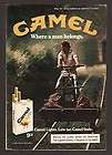 Camel Cigarette Print ad ~ Railroad Hand Car, Where a Man Belongs