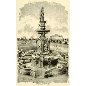 1893 Print Chicago Francis M. Drexel Fountain Henry Manger Public Art 