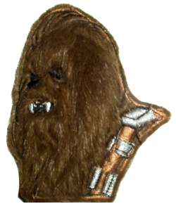 STAR WARS Chewbacca Embroidered Patch Real Hair Chewie  