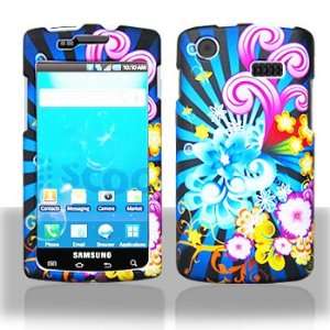 Samsung i897 Captivate Rubber Design Neon Floral Case Cover Protector 