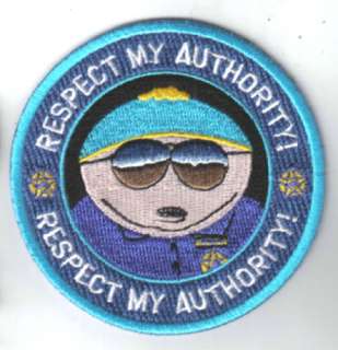 South Park Officer Cartman Respect My Authority Patch, NEW UNUSED 
