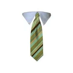  Dog Tie   Business Style Sage Striped Dog Tie   X Small 