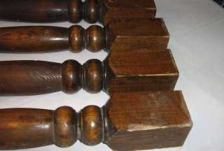 salvage lot of 4 pine architectural baluster stair case spindles nice 