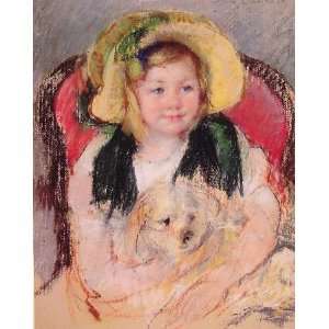   , painting name Sara with Her Dog, By Cassatt Mary 