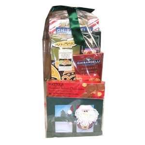 Santa Holiday Gift Tower Basket Ghirardeli, Cashews, Chocolate and 