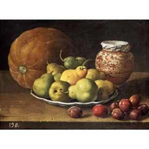  Pears On a Plate Luis egidio Melendez. 20.00 inches by 15 