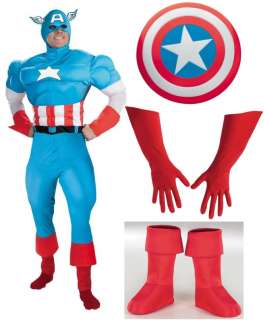 CAPTAIN AMERICA Adult Costume Shield Boot Covers Gloves  