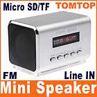Mini Speaker  Player Amplifier Micro SD TF Card USB Disk FM Radio 