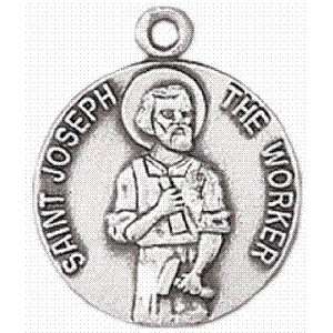  St. Joseph the Worker Sterling Silver Medal with 18 Inch 