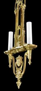 Antique Chandelier Pendant Light Restored Vintage French Art Deco 