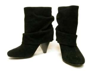 STEVE MADDEN*CARLSEN*BLACK SUEDE ANKLE SLOUCH BOOTS 9.5  