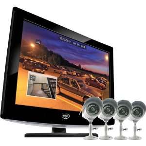  New 19 LCD All In One 8 Channel Security System with 4 Hi Res 