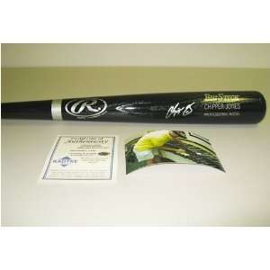 Chipper Jones Autographed Bat   Black Rawlings Big Stick  