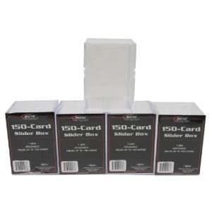 com 5 BCW Brand 150 Trading Card Capacity Slider Box / Holder / Case 