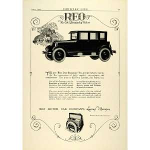 1923 Ad Reo Motor Car Four Door Brougham Six cylinder Lansing Michigan 