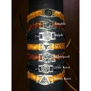    Braided Leather Celtic Bracelet (Sun   Light Brown) Jewelry