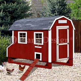 x7 Barn Style Chicken Poultry Coop Plans, 90407B  