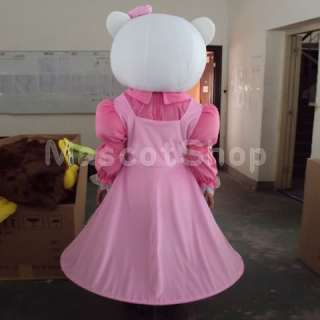 Pink HELLO KT Cat fancy adult cartoon mascot costume  