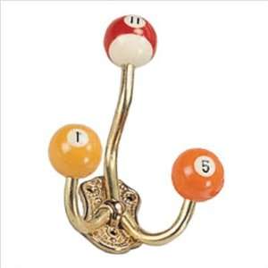  Billiard Balls Brass Coat Hanger