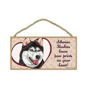  Siberian Huskie   leave paw prints on your heart Door Sign 