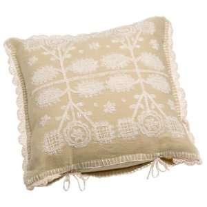  DKNY Pure Folk Floral Decorative Pillow, Cream