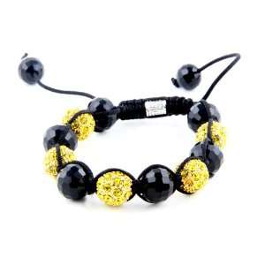  Karma Mantra Canary Yellow Shamballa Bracelet Jewelry