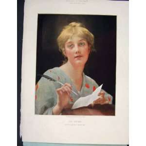  Letter Adolphe Piot Colour Portrait Fine Art 1890 Print 